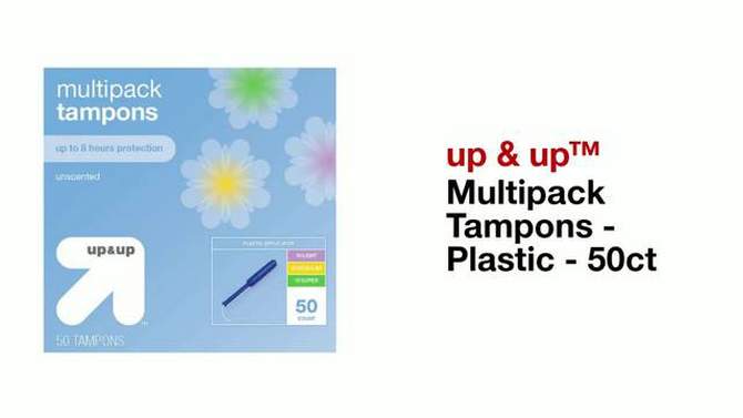 Multipack Tampons - Plastic - 50ct - up &#38; up&#8482;, 2 of 5, play video