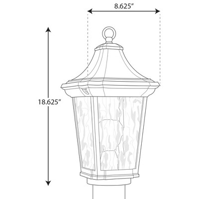 Marquette 19" Black Composite Polymer Outdoor Post Lantern