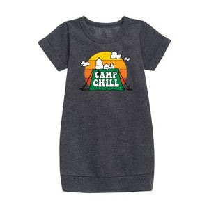 - Peanuts - Camp Chill Graphic Short Sleeve Fleece Dress - 1 of 4