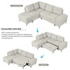 88.2" Convertible L-Shaped Sectional Sofa Bed with Ample Storage, Drop-down Table, Dual Cup Holders & USB Charging - 2 of 4