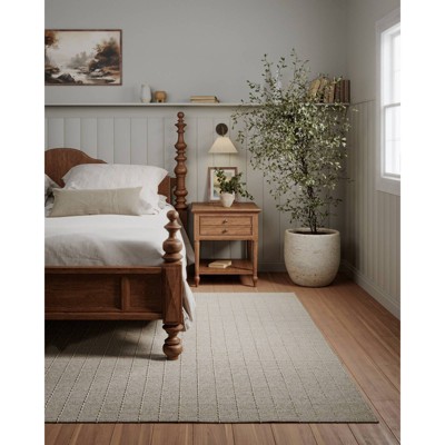 Natural Handloomed Wool Blend Striped Rectangular Rug