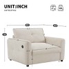 Single Accent Chair with Wide Seat and Tufted Back, Arrmrest Sofa with Dual-Port Charger, Chenille Chair with Wood Frame-Coolbibila - 4 of 4