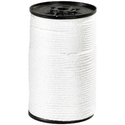 Box Partners Solid Braided Nylon Rope 1/8" 320 lb White 500'/Case TWR116