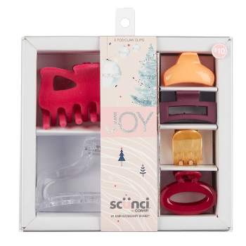 scunci Holiday Assorted Claw Hair Clips Gift Set - Pink - 6ct