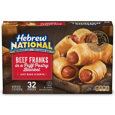 Hebrew National Frozen Beef Franks in a Blanket - 18.4oz/32ct