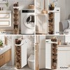 VECELO Narrow Beside Toilet Storage Cabinet, Plastic Bathroom Organizer with Drawers & Wheels, Slim Toilet Paper Storage for Bathroom, White - 3 of 4