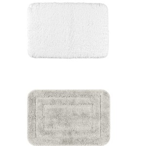 Unique Bargains 2Pcs Non-Slip Extra Thick Microfiber Soft Plush Bath Mats - 1 of 4