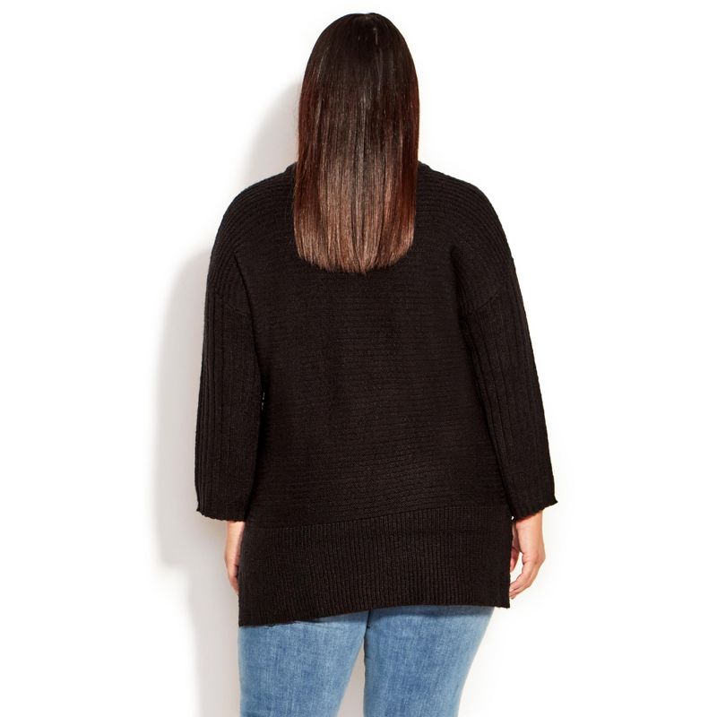 Women's Plus Size Oversize Cowl Sweater - black | AVENUE, 2 of 4