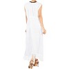 LA LEELA Women's Summer Open Front Vacation Beachwear Long Bathing Suit Slouchy Duster Holiday Swimwear Cardigans for Women M-L White, Plain - 3 of 4