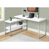 Monarch Specialties Computer Desk Home Office Corner Left Right Set-Up Storage Shelves  L Shape  Metal Laminate White Grey Contemporary Modern - 3 of 4
