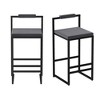 Okak Upholstered Velvet Bar Stools Set of 2, Modern Kitchen Counter Height Stools with Square Seat for Kitchen Island, Dining Room - 3 of 4