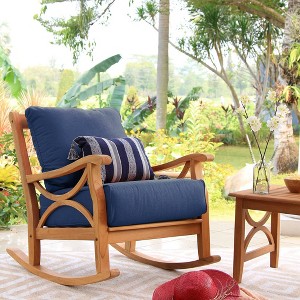 Cambridge Casual Abbington Teak Outdoor Patio Rocking Chair with Cushion 

 - 1 of 4