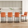 FURNIinspire Accent Chairs, Bar Stools Upholstered Counter Height Chairs Barstools for Kitchen Island, Black, 17.5"*15.4"*35" - 3 of 4