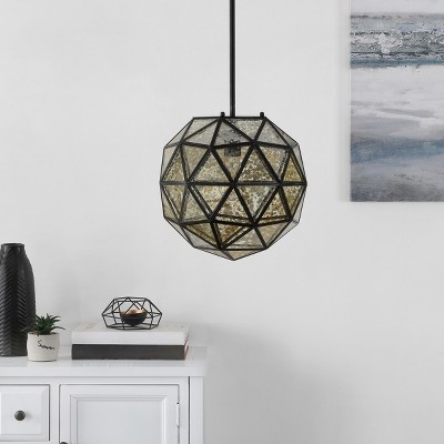 Henlin 18" Bronze Geometric Glass LED Pendant Light