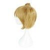 Unique Bargains Women's Halloween Wigs for White Women 10.5" Yellow with Wig Cap - 2 of 4