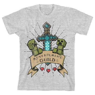 Minecraft Adventurer's Guild Boy’s Heather Grey T-shirt