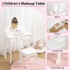 Kids Vanity Set, Adjustable Angle Mirror, Wooden Makeup Table, Pretend Play Girls Vanity Table and Chair Set, for Bedroom, Playroom - 2 of 4