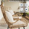 Wicker Chairs Outdoor Set of 4, Indoor/Outdoor Wicker Furniture Patio Chair, Chair with Water-Resistant Cushions, Boho, Brown and Beige - 3 of 4