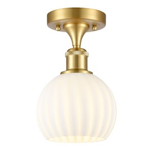 White Venetian - 1 Light Semi-Flush Mount In Modern Style-9.25 Inches Tall and 6 Inches Wide - 1 of 1