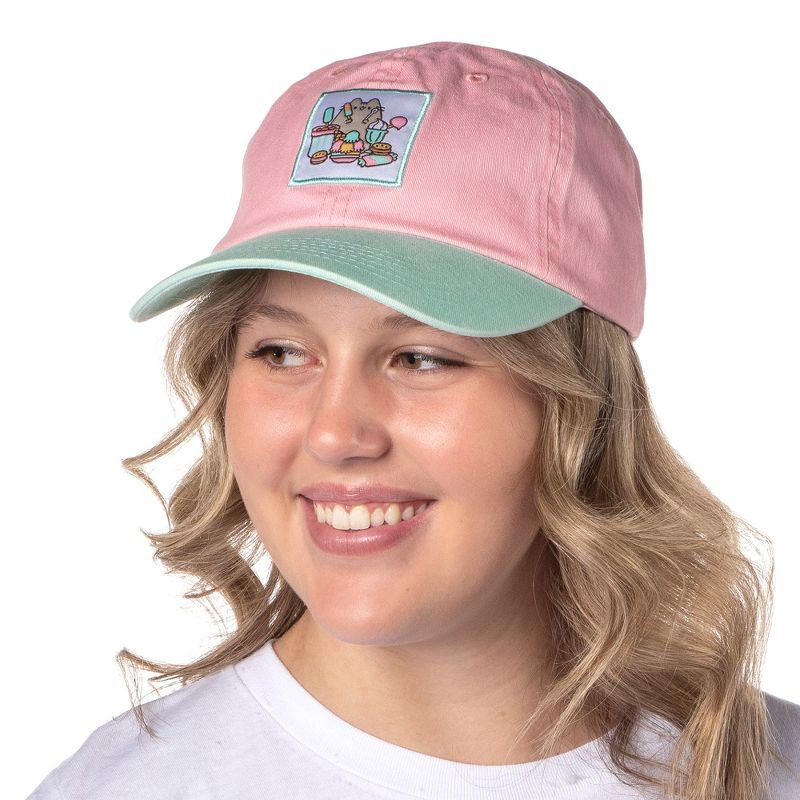 Pusheen The Cat Snacks And Treats Adjustable Hat For Women Pink, 1 of 6
