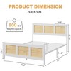 Whizmax Rattan Bed Frame with Headboard, Bed Frame with Strong Metal Slats Support, Noise-Free Design, No Box Spring Needed - 2 of 4