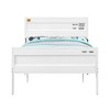 Royal Hampton Style Metal Full Size Bed with Straight Leg Support, White - 2 of 4