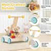 SEVOBAL Baby Walkers Wooden Push Toy with 3-Position Adjustable Height Xylophone Rollers for Toddlers 1 Year and Above, Multicolored, 11.5"*13.5"*16" - 2 of 4