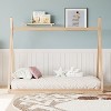CAVINAS Twin Size Wooden Tent Bed Frame for Boys Girls Teens,Montessori Style Floor Bed for Kids Room,Bedroom - 3 of 4