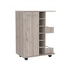 Kitchen Cart with 2 Open Liquor Bottle Shelves and Four Casters - 4 of 4