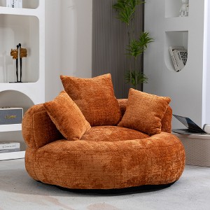 MOONMISS Chenille High-Density Foam Soft Bean bag Chair with 3 Pillows and Wide Backrest - 1 of 4