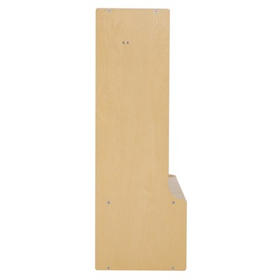 Natural Lacquered Birch 3-Section Toddler Coat Locker with Bench