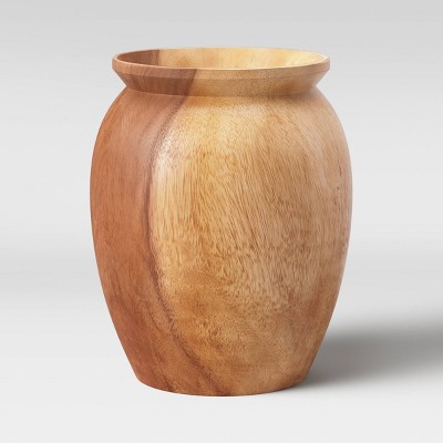 Shop Round Tapered Munggur Wood Vase Natural - Threshold™ from Target on Openhaus