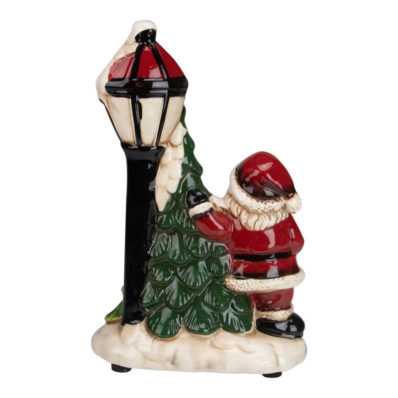 Napco 10.75" Musical LED Santa Light-Post Christmas Figurine, 5 of 6