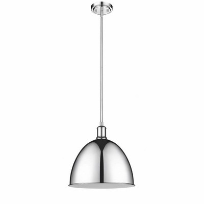 Sawyer Chrome Bell-Shaped Indoor/Outdoor 12.5" Pendant Light