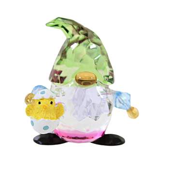 Crystal Expressions Pastel Easter Gnome  -  One Gnome Figurine 2.25 Inches -  Faceted  -   -  Acrylic  -  Multicolored