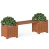 Costway Wood Planter Box with Bench Open-Ended Base & Teak Oil Finish for Flowerpots - 2 of 4