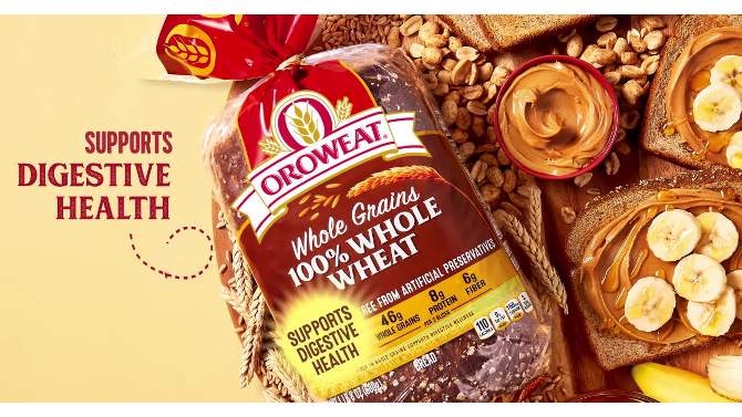 Oroweat 100% Whole Wheat Bread - 24oz, 2 of 12, play video