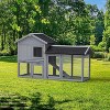 Acekool Outdoor Rabbit Hutch Wooden Pet House with Asphalt Roof, 2 Levels, Ramp, 3 Lockable Doors, 57.9"x20.5"x33.7" - 4 of 4
