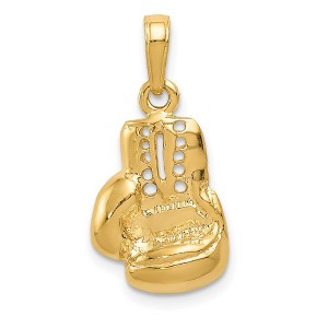 Black Bow Jewelry 14k Yellow Gold 2D Boxing Glove Pendant - 1 of 4