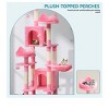 75 Inches Indoor Cat Tree Tall Cat Tower For Large Cats 20lbs Cat Condo Pink Cat Tower - 3 of 4