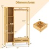 Costway Bamboo Clothing Rack with Cabinet Hanging Rod Storage Shelf & Drawers for Foyer - 3 of 4