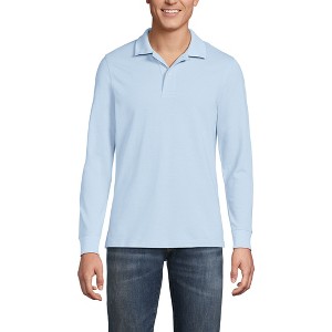 Lands' End School Uniform Young Men's Long Sleeve Mesh Polo Shirt - 1 of 3