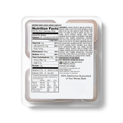 Uncured Ham &#38; Colby Cheese Lunch Kit - 2.9oz - Good &#38; Gather&#8482;