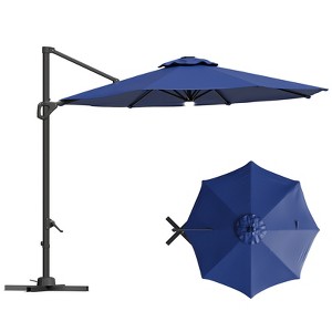 10FT Outdoor Cantilever Umbrella Patio Umbrella Market Sun Shade Windproof Offset Umbrella with 360-Degree Rotation for Garden Pool Deck BackYard - 1 of 4