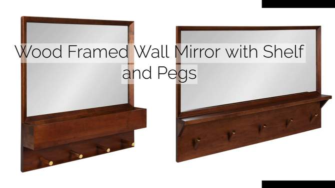 24&#34; x 36&#34; Hinter Functional Wall Mirror Walnut Brown - Kate &#38; Laurel All Things Decor, 2 of 8, play video