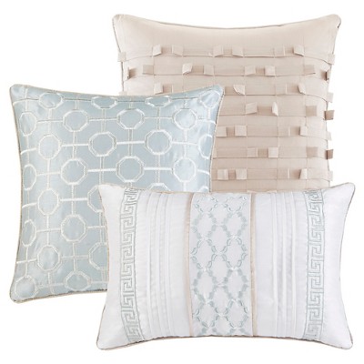 Bennett 7 Piece Gray Jacquard Queen Comforter Set