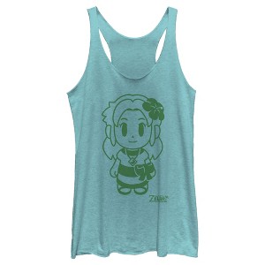 Women's Nintendo Legend of Zelda Link's Awakening Sleek Marin Avatar Racerback Tank Top - 1 of 3