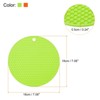 Unique Bargains Silicone Heat Resistant Non-slip Flexible Trivet Mat 7.08" x 7.08" x 0.24" Orange, Green 2 Pcs - 2 of 3