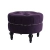 PAGED 16 Inch Wooden Ottoman, Modern Side Table Footrest Ottoman, Square Rattan Vanity Chair for Living Room, Bedroom - 2 of 4