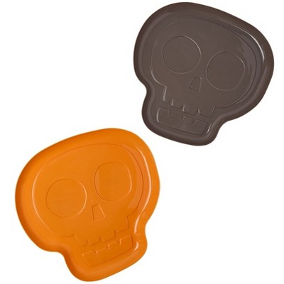 The Lakeside Collection Set of 2 Plastic Skull Serving Trays
